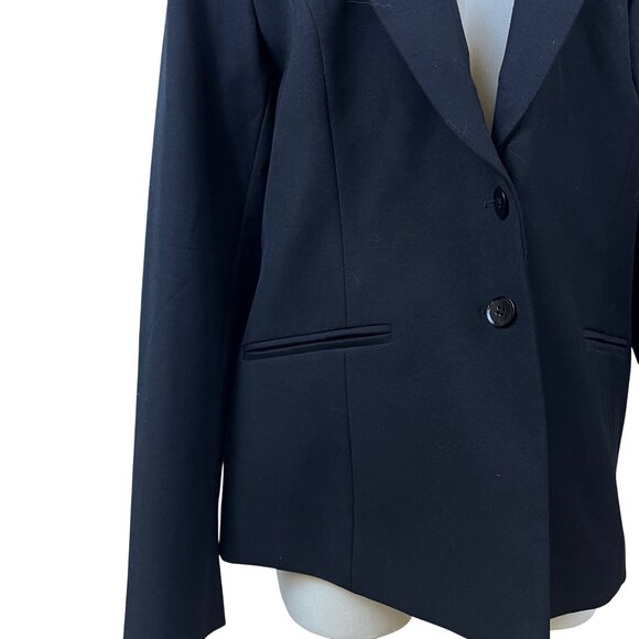 White House Black Market Women’s Black Blazer Button Front Jacket Size 14 - Picture 5 of 10